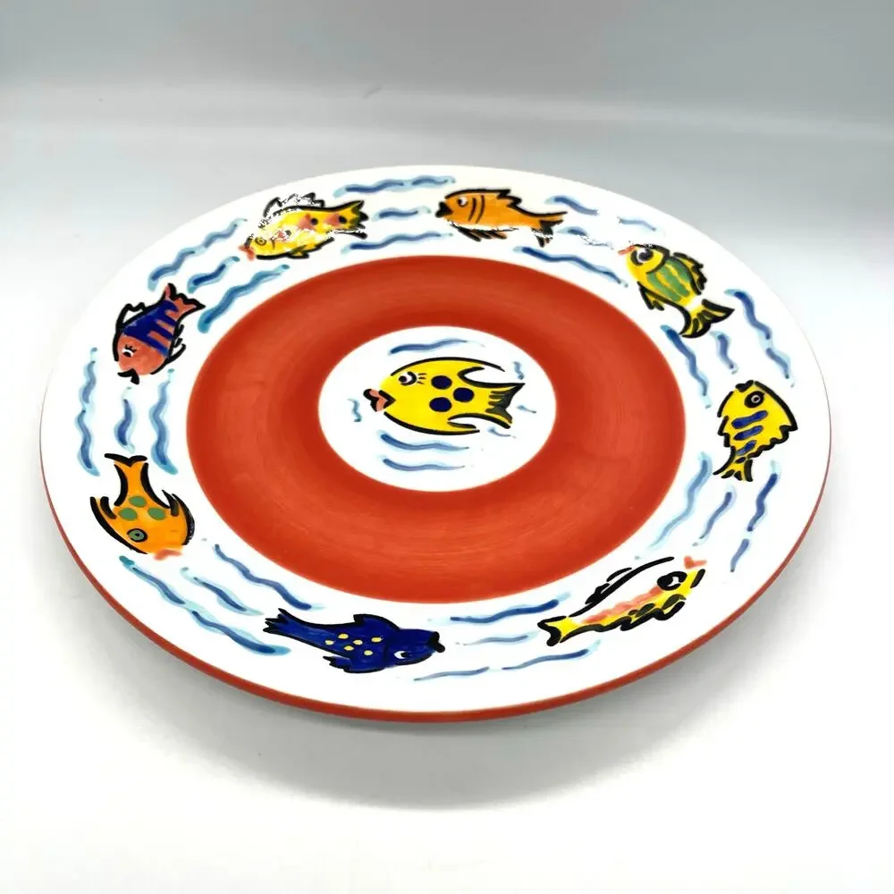 Les Tropiques Strata Set of 6 Dinner Plates 10 5/8